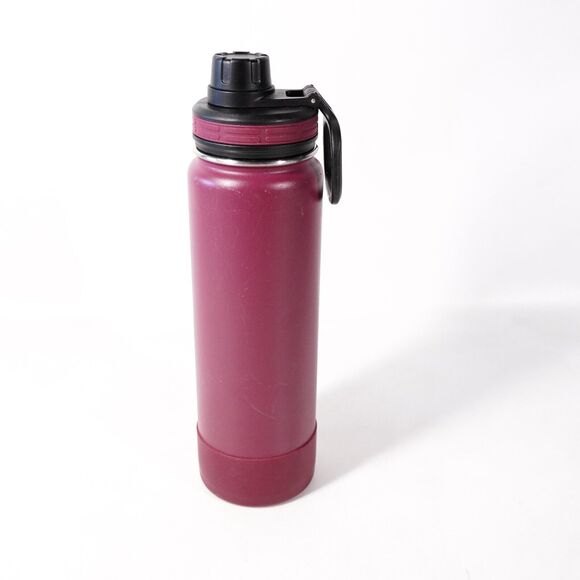 ThermoFlask 24oz Stainless Steel Vacuum Insulated Water Bottle Red Maroon w/ Lid - Picture 3 of 9